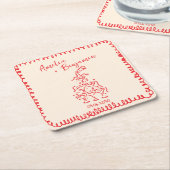 Handwritten  retro Champagne Tower Wedding  Rechteckiger Pappuntersetzer (angewinkelt)