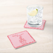 Handwritten  retro Champagne Tower Wedding  Rechteckiger Pappuntersetzer (Vor Ort)