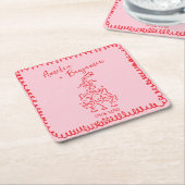 Handwritten  retro Champagne Tower Wedding  Rechteckiger Pappuntersetzer (angewinkelt)