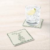 Handwritten  retro Champagne Tower Wedding  Rechteckiger Pappuntersetzer (Vor Ort)