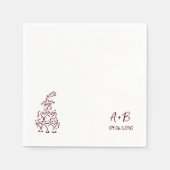 Handwritten retro Champagne Tower Wedding Serviette (Vorderseite)