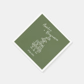 Handwritten retro Champagne Tower Wedding Serviette (Ecke)