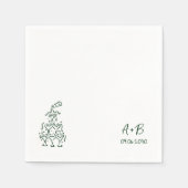 Handwritten retro Champagne Tower Wedding Serviette (Vorderseite)