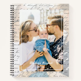 Handwritten Script Family Photo Personalized Notizblock