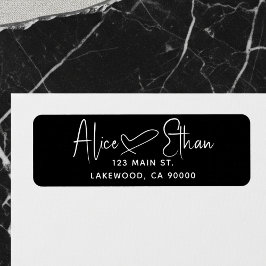 Handwritten Script Heart Modern Black