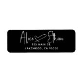 Handwritten Script Heart Modern Black (Vorne)