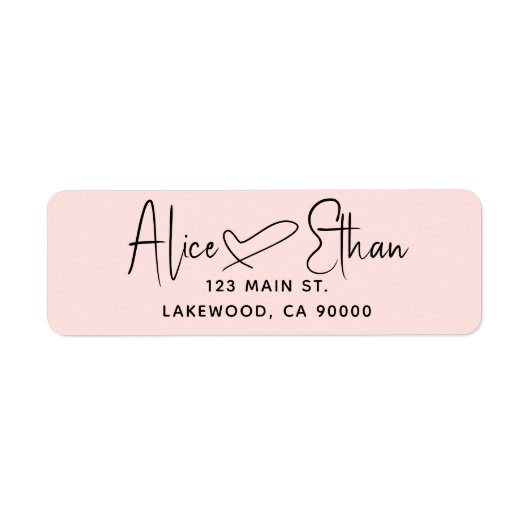 Handwritten Script Heart Modern Blush Pink (Vorne)