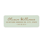 Handwritten script light sage green return address (Vorne)