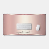 Handwritten Script Name Elegant Rose Gold Modern Schreibtischunterlage (Tastatur & Maus)