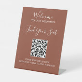 Handwritten script QR code wedding seating Sockelschild (Vorderseite)
