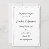 Handwritten Script Whimsical Quirky Frame Wedding Einladung (Vorderseite)