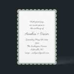 Handwritten Script Whimsy Sage Green Wedding Einladung<br><div class="desc">A soft and refined wedding invitation featuring a delicate scalloped border and romantic script typography. Perfect for couples planning a classic or formal celebration with a modern twist. This understated design brings together timeless charm and contemporary simplicity,  making it easy to personalize for your special day.</div>