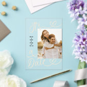 Handwritten Simple Heart It's A Date Photo Wedding Acryleinladungen (In Situ (Hochzeit))