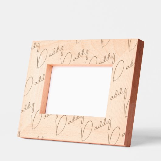 Handwritten-Style Custom Daddy Wood Frame, 6x4,  Geätzte Rahmen (Links)