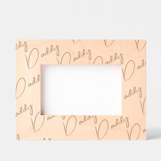 Handwritten-Style Custom Daddy Wood Frame, 6x4,  Geätzte Rahmen (Vorderseite)