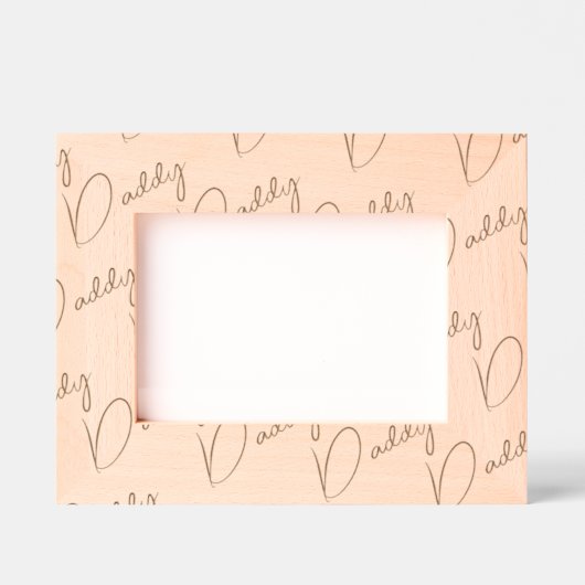 Handwritten-Style Custom Daddy Wood Frame, 7x5, Geätzte Rahmen (Vorderseite)