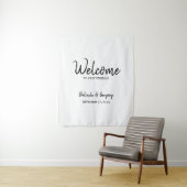 Handwritten Welcome To Our Wedding Fabric Sign Wandteppich (Beispiel)