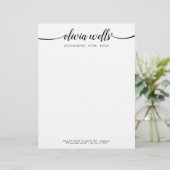 Handwrittren Calligraphy Script Typografie Briefkopf (Stehend Vorderseite)