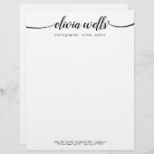 Handwrittren Calligraphy Script Typografie Briefkopf (Vorne/Hinten)