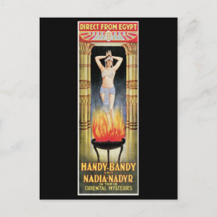 Handy Bandy & Nadia Nadyr Vintage-Magie-Show Postkarte