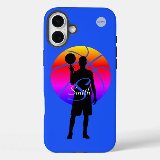 Handy Case Basketball Player Grafik mit Namen (Rückseite)