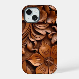 Handy-Case für begehbaren Western Blumenholz iPhone 15 Hülle