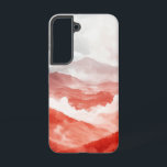Handy-Case für die Scharlachroten Bergschichten Samsung Galaxy Hülle<br><div class="desc">Dieses Design zeichnet sich durch sanfte,  fließende Bergschichten in Rot-Weiß-Tönen aus und schafft so eine friedliche,  moderne Landschaft.</div>
