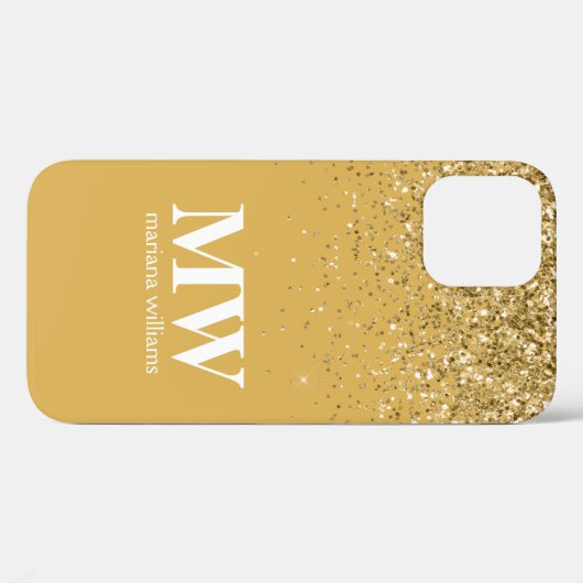 Handy Case Gold Glitzer Elegantes Skript (Rückseite (Horizontal))