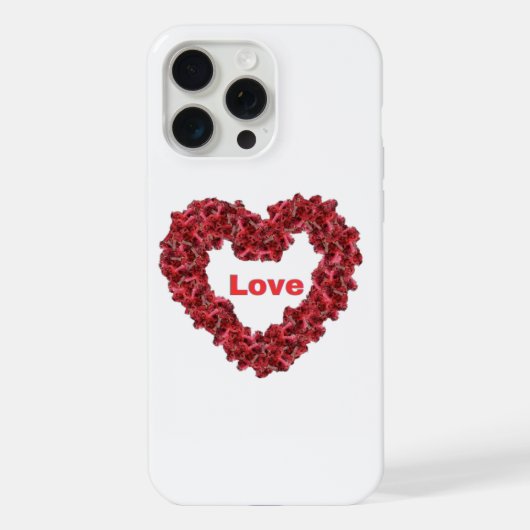 Handy Case mit Rotem Herzen und Liebe iPhone Hülle (Rückseite)