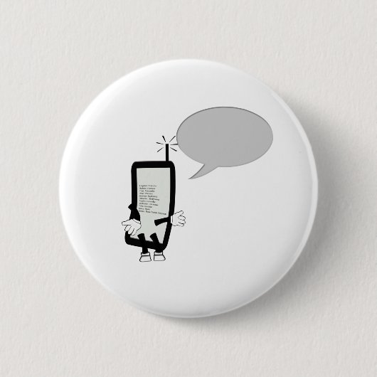 Handy-Charakter, der mit einer Sprache spricht, b Button (Vorderseite)