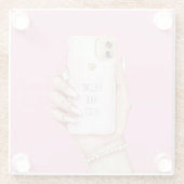 Handy chic girly rosa Nägel Glasuntersetzer (Rückseite)