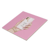 Handy chic Mädchen rosa Nägel Fliese (Seite)