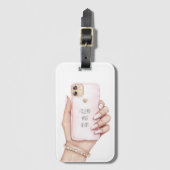 Handy chic rosa Nägel Gepäckanhänger (Vorderseite Vertikal)