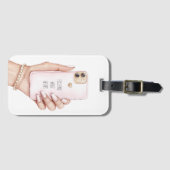 Handy chic rosa Nägel Gepäckanhänger (Vorderseite (Horizontal))
