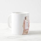 Handy chic rosa Nägel Kaffeetasse (Vorderseite Links)