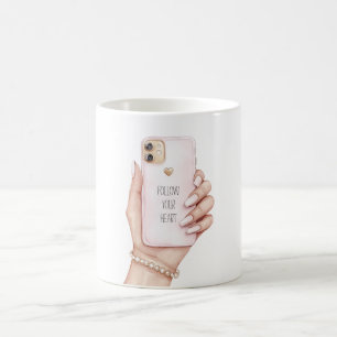 Handy chic rosa Nägel Kaffeetasse