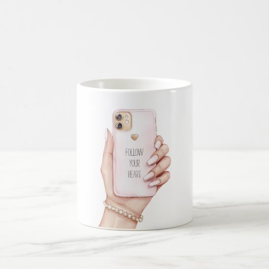 Handy chic rosa Nägel Kaffeetasse (Mittel)