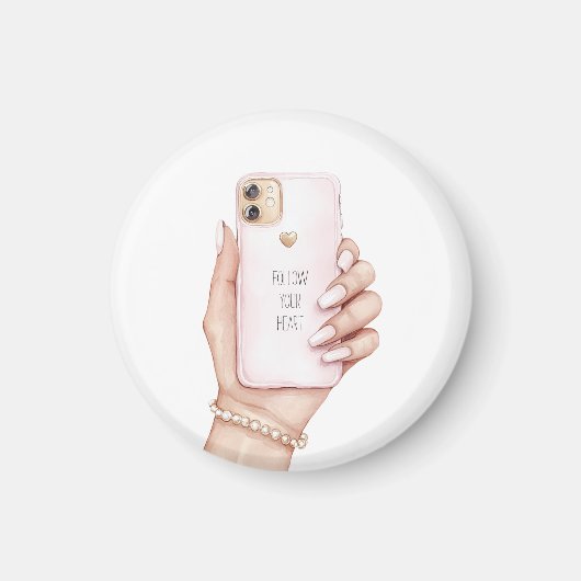 Handy chic rosa Nägel Magnet (Vorne)