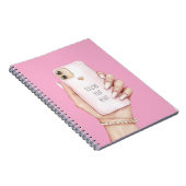 Handy chic rosa Nägel Notizblock (Rechte Seite)