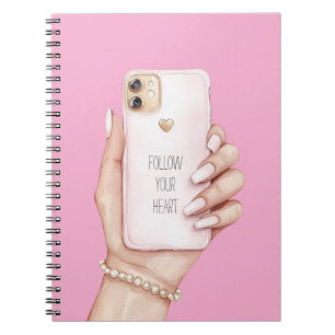 Handy chic rosa Nägel Notizblock