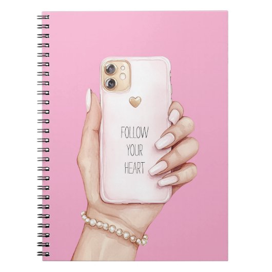 Handy chic rosa Nägel Notizblock (Vorderseite)