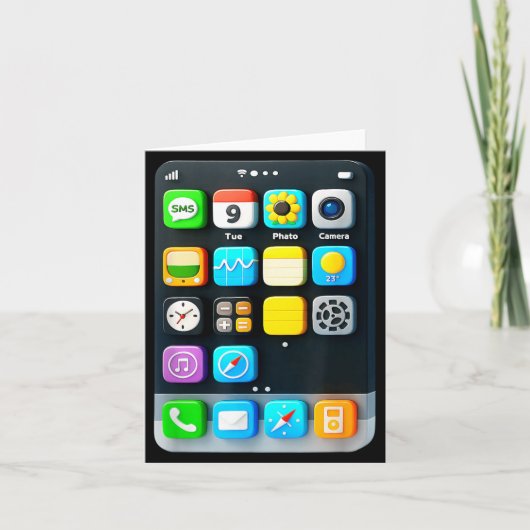 Handy-Display Smartphone Mobile App Halloween Karte (Vorderseite)