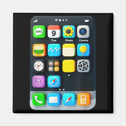 Handy-Display Smartphone Mobile App Halloween Magnet (Vorne)