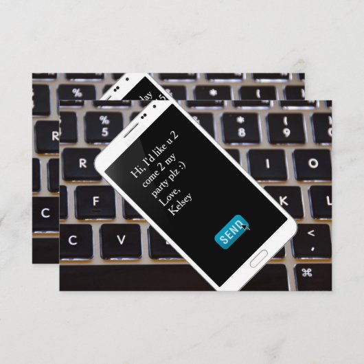 Handy Einladung zum Geburtstag (Vorne/Hinten)