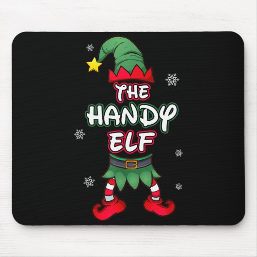 Handy Elf Christmas Pajamas Pjs Matching Family Gr Mousepad (Vorne)