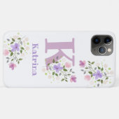 Handy-Fall - Erstmaliges Plus Name & Blume-Design Case-Mate iPhone Hülle (Rückseite (Horizontal))