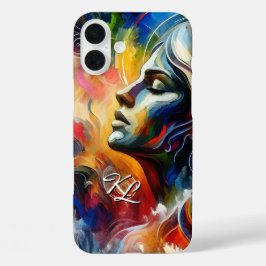 Handy-Fall für Abstrakte Frau in Monogramm iPhone 16 Plus Hülle