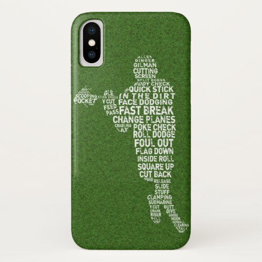Handy-Fall für den typografischen Lacrosse Player Case-Mate iPhone Hülle (Rückseite)