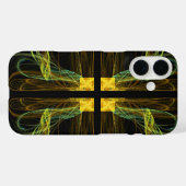 Handy-Fall für Green & Gold Cross Fraktal Case-Mate iPhone Hülle (Rückseite (Horizontal))