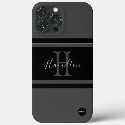 Handy-Fall - HAMbyWG - Schwarz auf Grau Case-Mate iPhone Hülle (Rückseite)